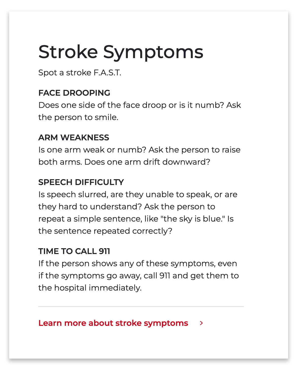 Stroke Symptoms | The AHA